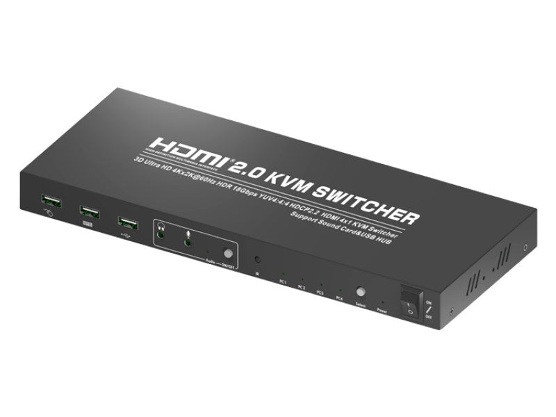 3D Ultra HD 4KX2K@60Hz HDMI2.0 4-Port KVM Switch