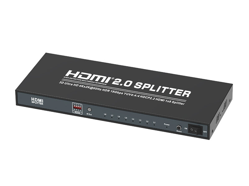 HDMI 2.0 3D Ultra HD 4Kx2K@60Hz 1x8 splitter_Black color