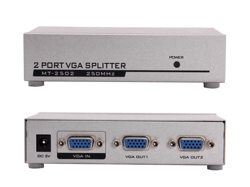 2 Port VGA Splitter Amplifier 1 to 2 port with Power adapter