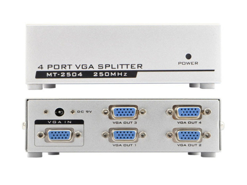 4 Port VGA Splitter Amplifier 1 to 4 port with Power adapter