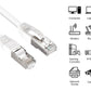 Speedex 100FT Cat 7 High-Speed 10 Gigabit FT4/CMR Shielded Patch Cable - White