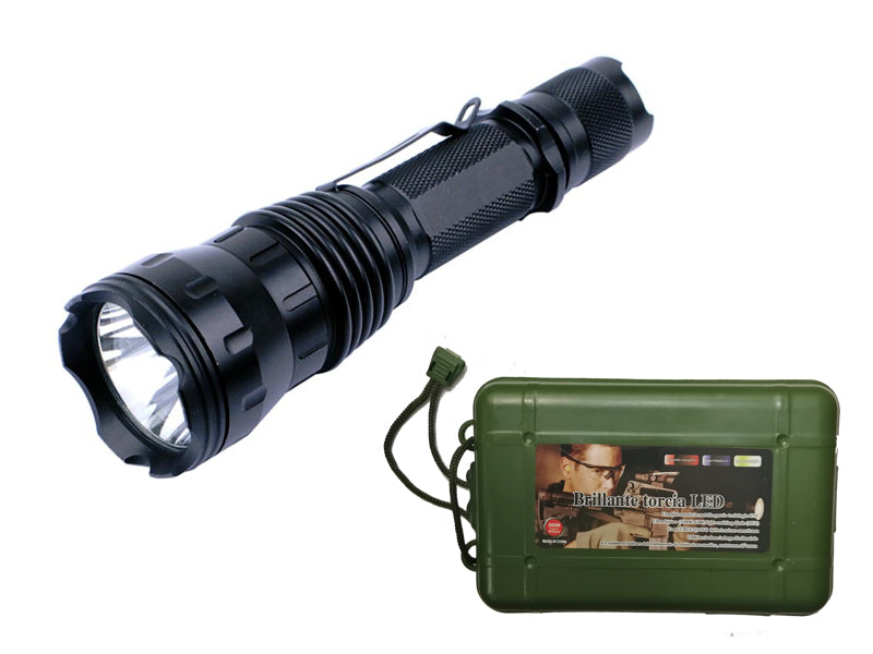 Ultra Fire XML T6 LED 1000 Lumen, 18650 Flashlight Focus Torch Zoom Lamp_Black Color