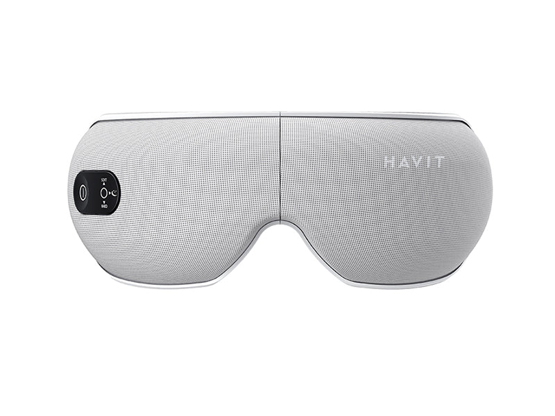 Havit EM1601 Eye Massager Foldable Rechargeable Air compression heat therapy Eye Massager with Wireless Bluetooth Music_White