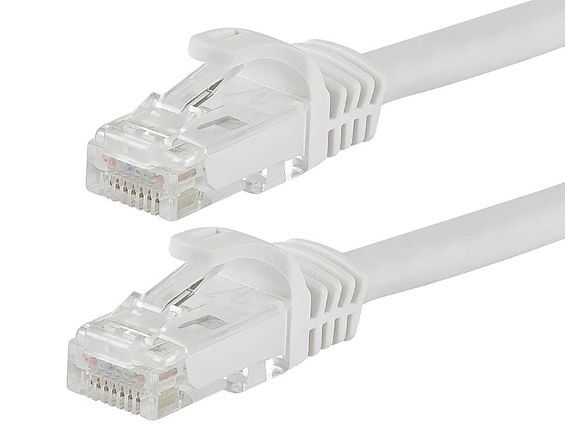 75Ft RJ45 Cat6 550MHZ White FT4/CMR, Molded Patch Cable, Male to Male