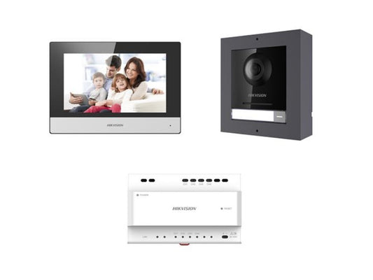 Hikvision DS-KIS702-P Two-Wire Video Intercom Kit Built-In Microphone & Speaker and 180° Horizontal Field of View