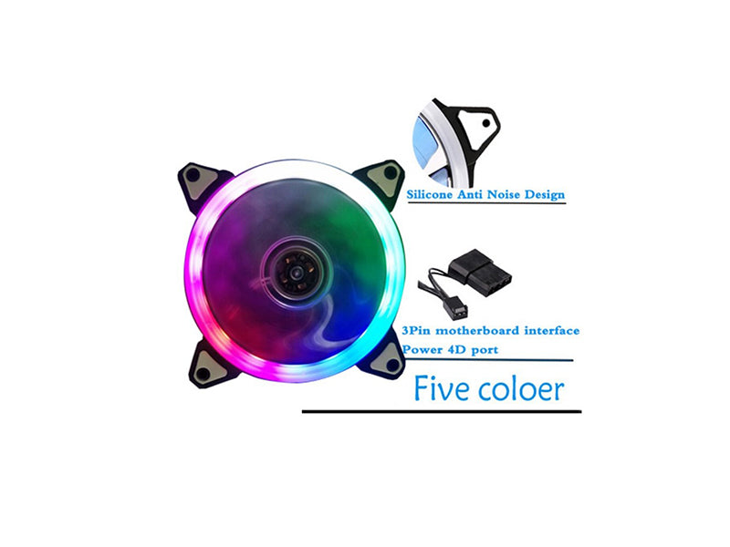 12CM RGB Crystal Case Fan with 33 Led Lights,Do not need Remote