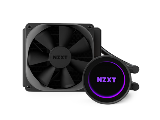 NZXT Kraken M22 120mm - RL-KRM22-01 - AIO RGB CPU Liquid Cooler - CAM-Powered - Infinity Mirror Design - Reinforced Extended Tubing - Aer P120mm PWM Radiator Fan (Included) Black