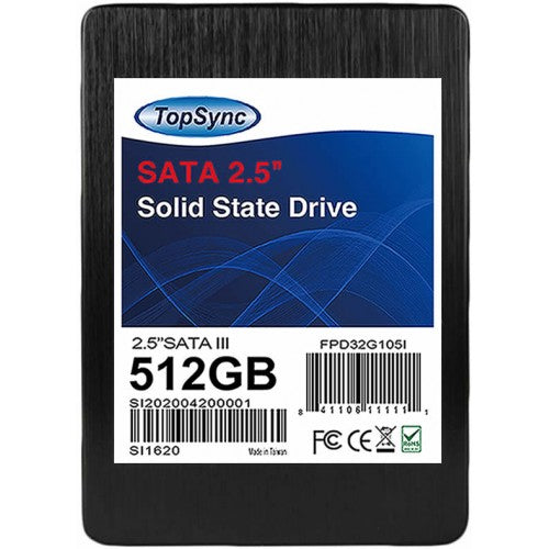 TopSync 512GB 2.5 inch SATA III SSD, New - bulk pack