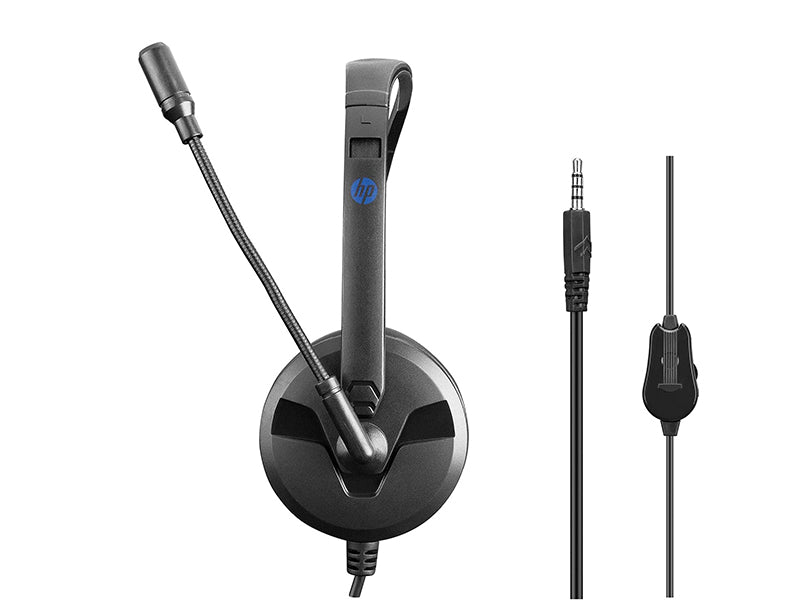 HP DHE-8009 3.5mm Stereo headphone with Mic_Black color