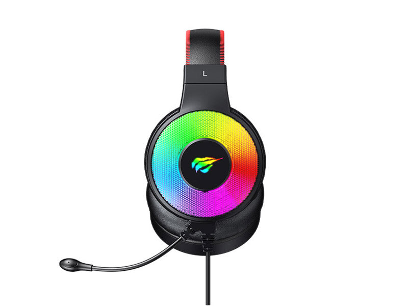 HAVIT H2013D 3.5mm+USB powered RGB Gaming Headphone with Surround Sound & All-inclusive Skin Earmuffs
