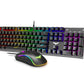 Havit Wired Mechanical Blue Switch Anti-Ghosting, Metal Panel design 104 keys Rainbow Backlit Gaming Keyboard and 4800DPI, 7 Button RGB Mouse Combo Set_Black