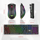 Havit Wired Mechanical Blue Switch Anti-Ghosting, Metal Panel design 104 keys Rainbow Backlit Gaming Keyboard and 4800DPI, 7 Button RGB Mouse Combo Set_Black