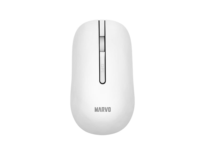 Marvo WS009 Wireless 2.4Ghz Three color key cap scheme keyboard and mute switch wireless mouse combo with tablet & cellphone stand design_White