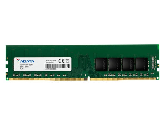 Adata Premier 8GB DDR4 SDRAM Memory Module - For Desktop PC - 8 GB (1 x 8GB) - DDR4-3200/PC4-25600 DDR4 SDRAM - 3200 MHz - CL22 - 1.20 V - Unbuffered - 288-pin - DIMM