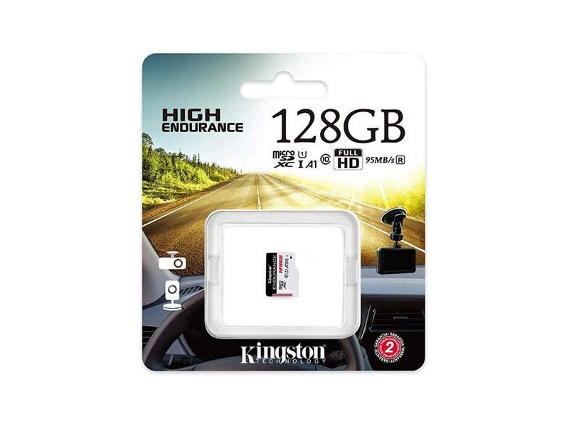 Kingston High Endurance 128 GB Class 10/UHS-I (U1) microSDXC - 1 Pack - 95 MB/s Read - 45 MB/s Write
