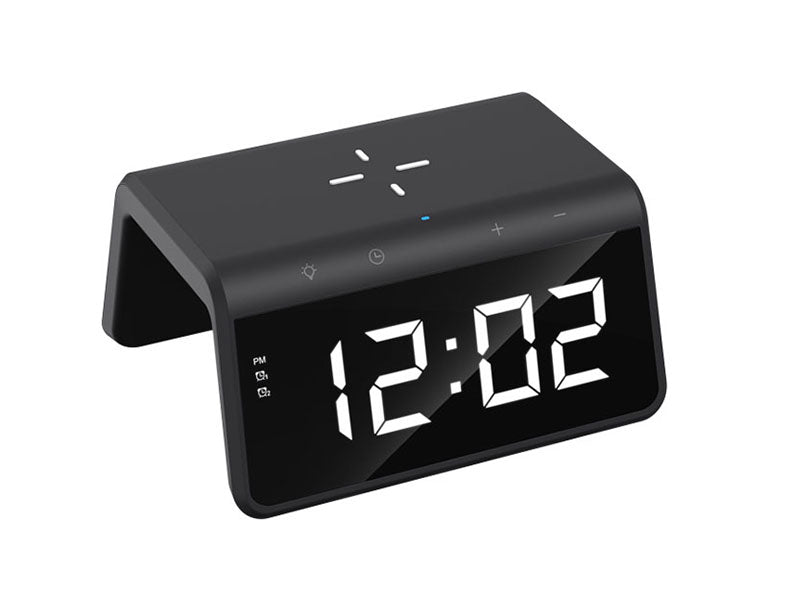 Havit W320 fast 15W QI Wireless charging with alarm clock and ambient light multifunction_Black