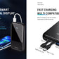 Jellico P17 10000mAh Ultra thin Portable PD+QC 22.5W Own charging Cable fast charge with LED display Power Bank_Black