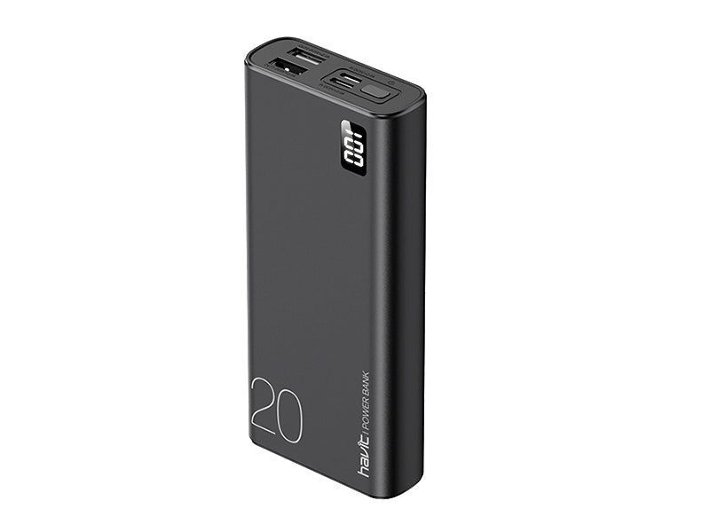 Havit PB5004 20000mAh Smart Charging, Dual input PowerBank with LED Display_Black color