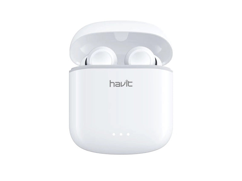 HAVIT TW917 True Wireless Bluetooth 5.0 Smart Pairing Earbuds with Charging Case_White