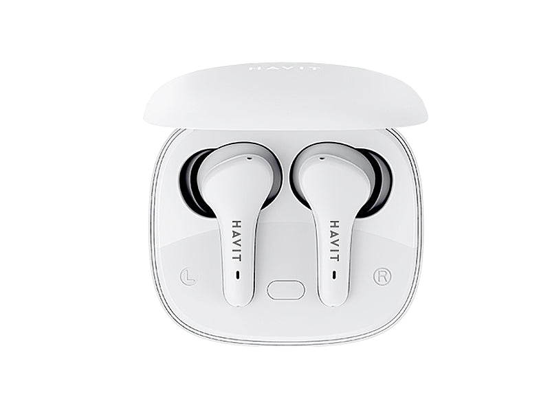 Havit TW959 True Wireless Bluetooth v5.1 Stereo earbuds, Touch control, dual channels, 65ms Low Latency_White color