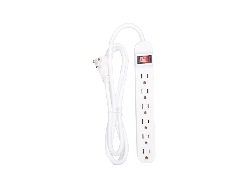 6-Outlet Power Strip with Right-Angle Cord - 05 feet cord