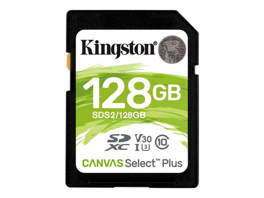KINGSTON 128GB SDXC Canvas Select Plus 100R C10 UHS-I U1 V10 Canada Retail