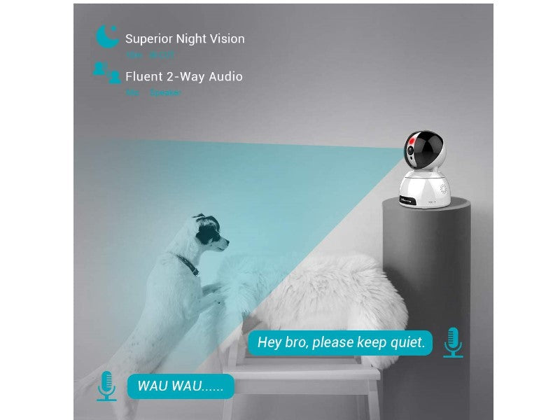 Vimtag Smart PTZ / AI Wireless Camera, 4MP Resolution, Support 2 Way Talking, 128G MicroSD, Night Vision, Motion Alarm, etc.