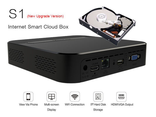 Vimtag Storage Cloudbox with 2TB HDD, Support up to 8 x 5MP IPC Stream, HDMI/VGA Output