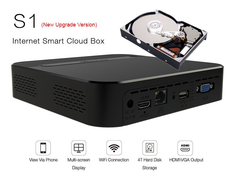 Vimtag Storage Cloudbox with 4TB HDD, Support up to 8 x 5MP IPC Stream, HDMI/VGA Output