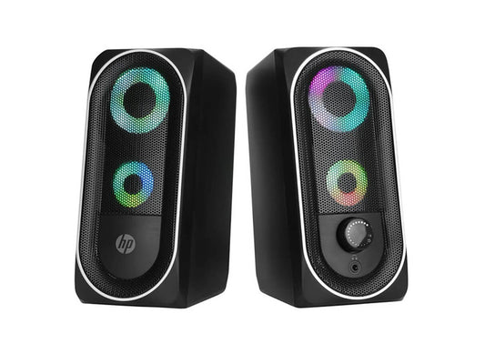 HP RGB Backlit 3.5mm jack + USB powered Gaming Stereo Speakers With 3D Stereo Sound Effect for PC