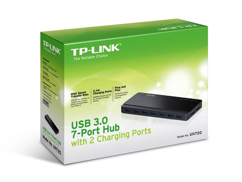 USB 3.0 7-Port Hub with 2 Charging Ports