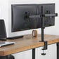 Dual Screens Economical Double Joint Articulating Steel Monitor Arm fit Most 13’’-32’’ Monitors Up to 8kg per screen, 360°Screen Rotation