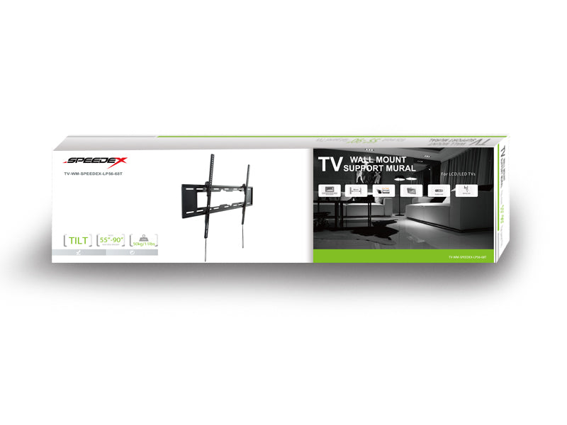 Speedex Low Profile Fixed & Tilt TV Wall Mount for most 55-90 inch LED, LED flat-panel TVs
