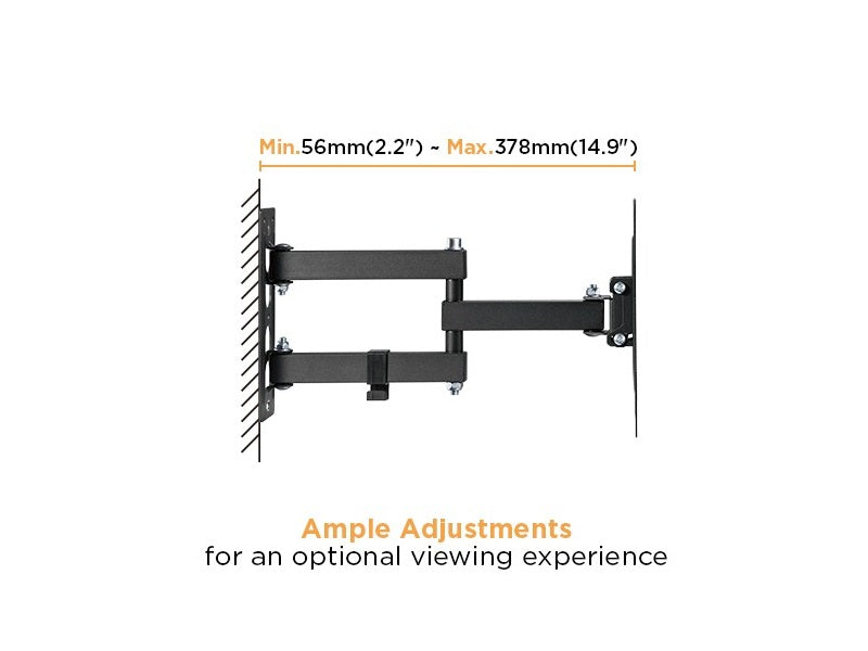 Speedex ECONOMICAL FULL-MOTION TV WALL MOUNT Fits Most 23-43inch TVs