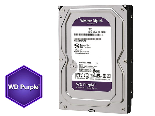 Western Digital 2TB WD Purple Surveillance Hard Drive - 5400 RPM Class, SATA 6 Gb/s, 64 MB Cache, 3.5 Inch - WD20PURZ